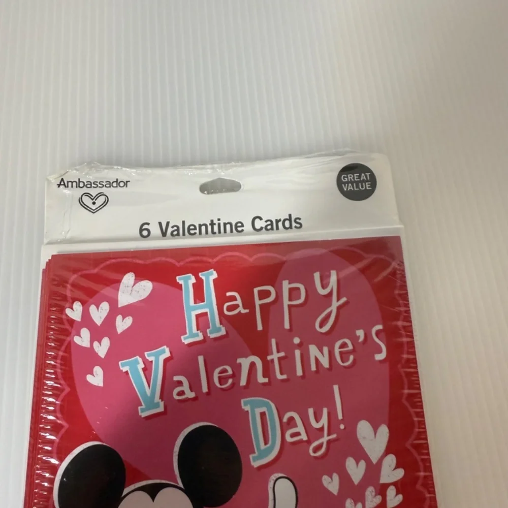 Walt Disney Mickey Mouse Valentine's Day Cards Ambassador Hallmark Cards Vintage